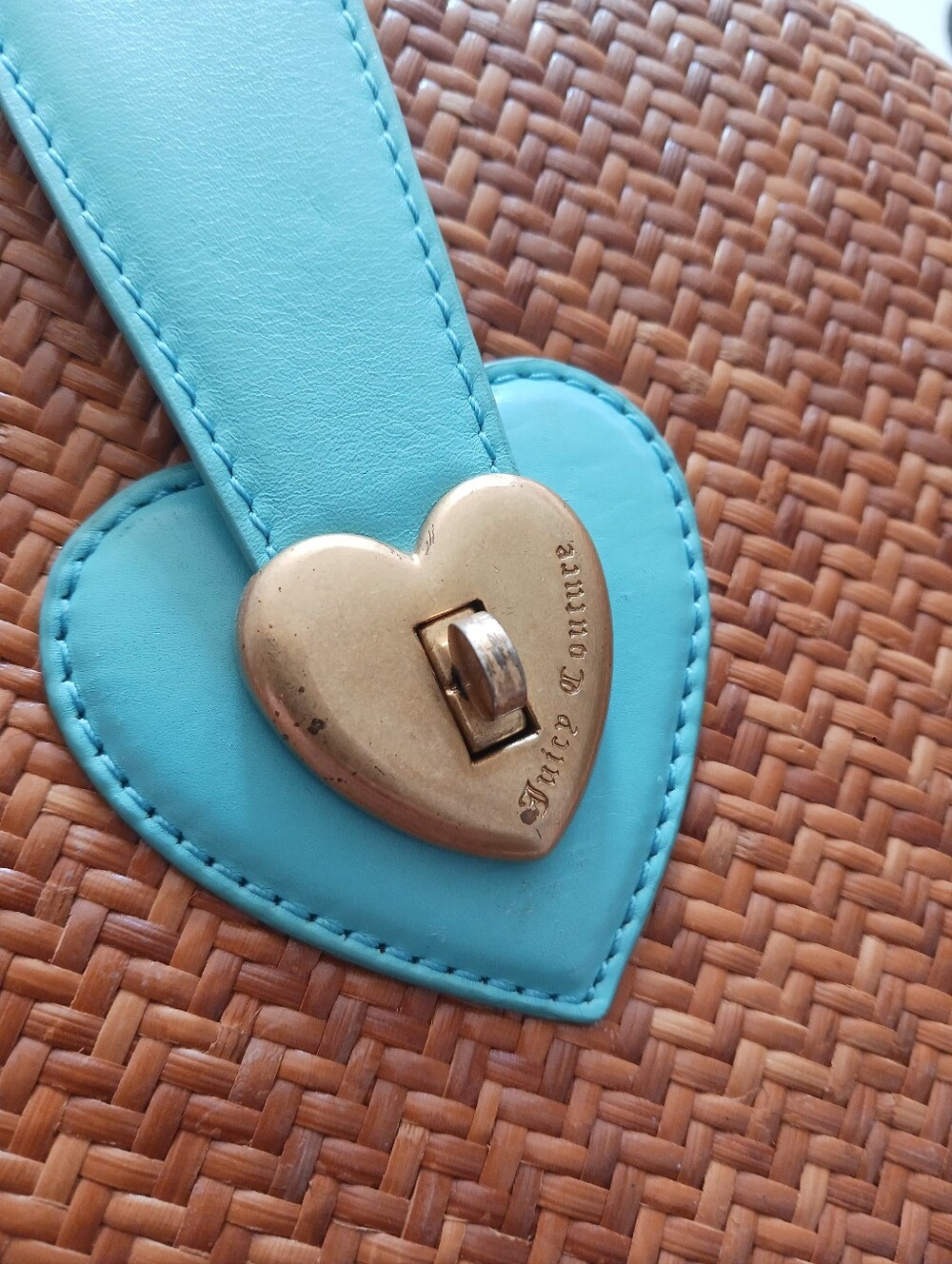 Vintage Juicy Couture Wicker/ Leather  Habdbag - Picture 6 of 15
